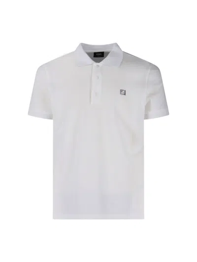 Fendi Logo Polo Shirt In White