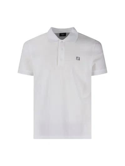 Fendi Logo Polo Shirt In White
