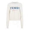 Fendi Ivory Stretch Cashmere Blend Sweater In White