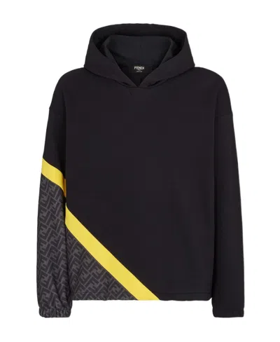 Fendi Logo-print Cotton Hoodie In Black
