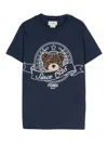 Fendi Blue T-shirt For Kids With  Bear In Blue