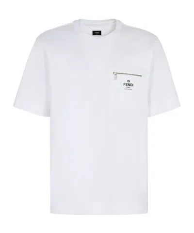 FENDI FENDI LOGO PRINTED CREWNECK T-SHIRT