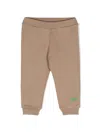 Fendi Logo-print Cotton Track Pants In Neutrals