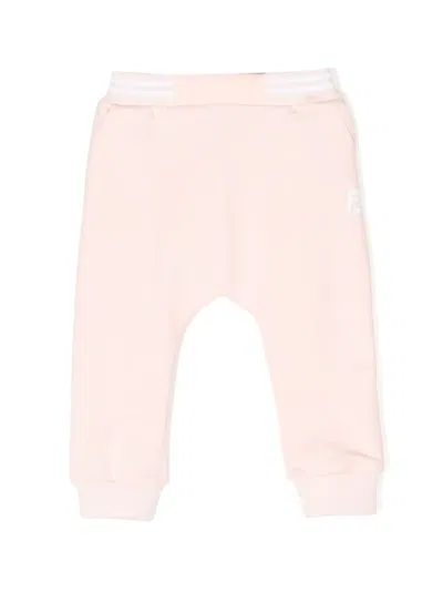 Fendi Babies' Logo-print Cotton Track Pants In Pink
