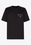 Fendi Logo Print Crewneck T-shirt In Black