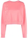Fendi Logo-print Cropped Sweatshirt In Pink