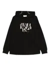 Fendi Roma Logo Hooded Sweatshirt In Black