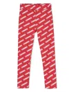 Fendi Logo-print Leggings In Red