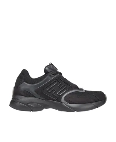 FENDI FENDI FASTER FF-EMBOSSED DETAILED LOW-TOP SNEAKERS