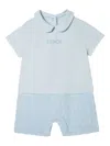 Fendi Logo-print Peter-pan-collar Romper In Blue