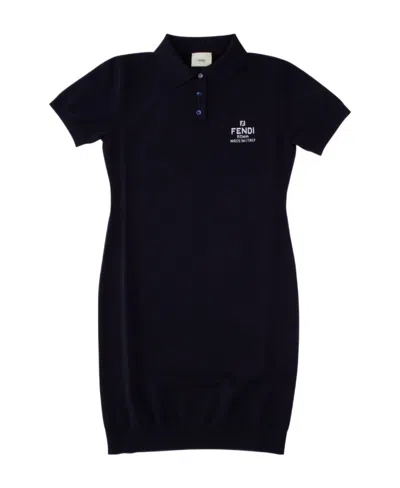 Fendi Logo-print Polo Dress In Black