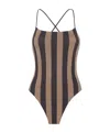 Fendi Woman Swimsuit Woman Brown Swimwear In Black