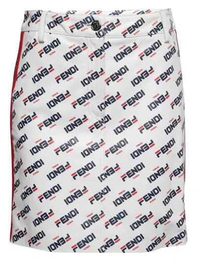 Pre-owned Fendi Logo-print Skirt