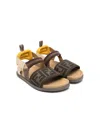 Fendi Logo-print Slingback Sandals In Brown