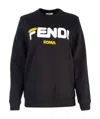 Fendi Logo Print Special Edition Sweater In Black