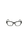 Fendi Logo-print Square-frame Glasses In Black