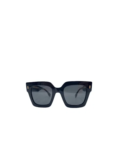 Fendi Logo-print Square-frame Sunglasses In Black