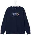 Fendi Logo-print Sweatshirt In Blue