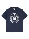 Fendi Blue Sweatshirt For Boy With Logo In Blue