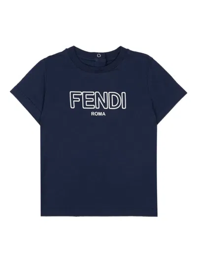 Fendi Babies' Logo-print T-shirt In Multi