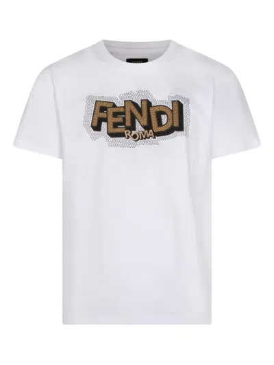 FENDI RHINESTONE-PRINT T-SHIRT