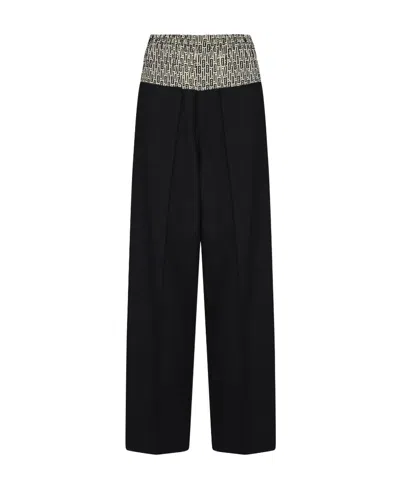 FENDI FENDI FF JACQUARD STRAIGHT-LEG TROUSERS