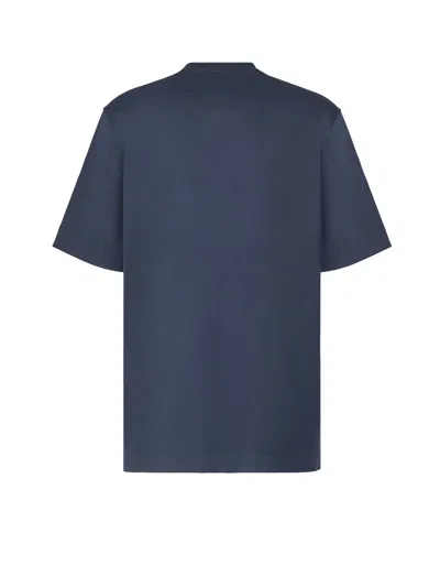 Fendi Logo Printed Crewneck T-shirt In Blue