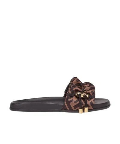 FENDI LOGO PRINTED SLIPPERS
