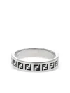 Fendi Logo Ring In Silver