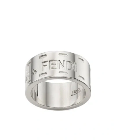 Fendi Logo Ring In White