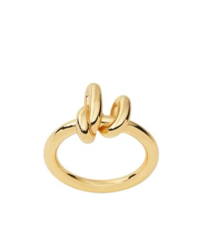 Fendi Logo Ring In Yellow