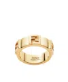 Fendi Logo Ring In Yellow