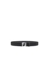 Fendi Men's Squared Ff Reversible Belt In Black