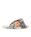Fendi Logo Satin Slippers In Multi