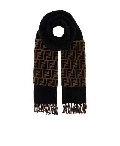 Fendi Logo Scarf In Black