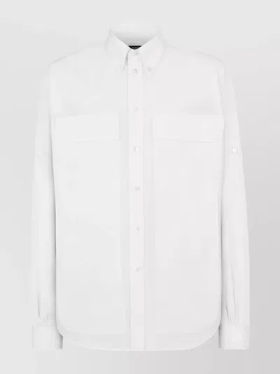 Fendi Logo Shirt Button-down Collar In White