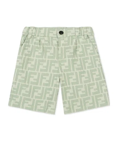 Fendi Kids' Logo Shorts In Green