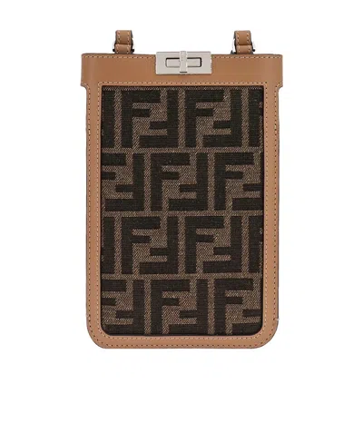 Fendi Logo Shoulder Bag In Black