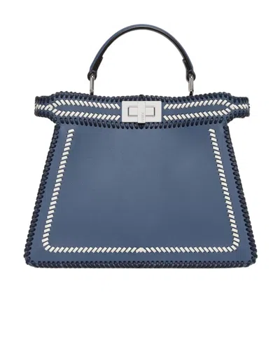 Fendi Logo Shoulder Bag In Blue