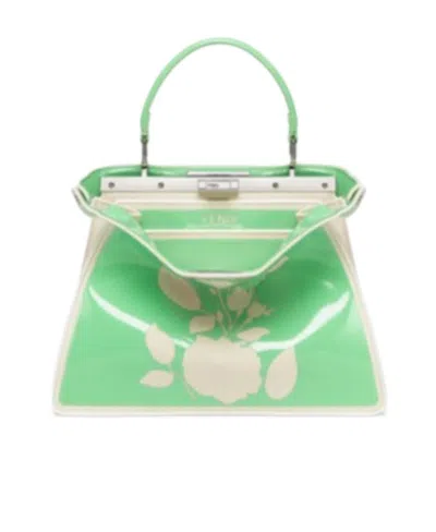 Fendi Logo Shoulder Bag In Green