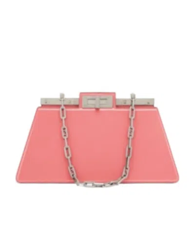 Fendi Logo Shoulder Bag In Pink