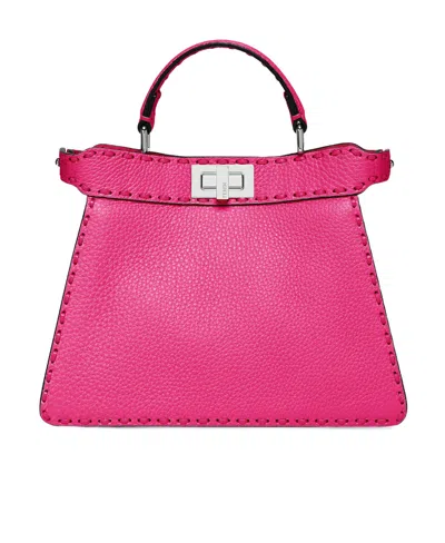 Fendi Logo Shoulder Bag In Pink