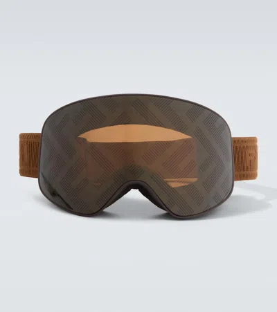 Fendi Logo Ski Goggles In Brown