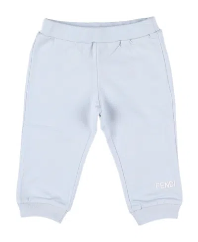 Fendi Logo-stamp Cotton Track Pants In Blue
