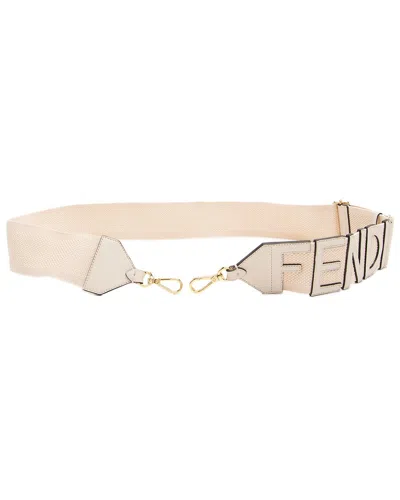 Fendi Logo Strap You Shoulder Strap (authentic Pre-loved) In Neutral