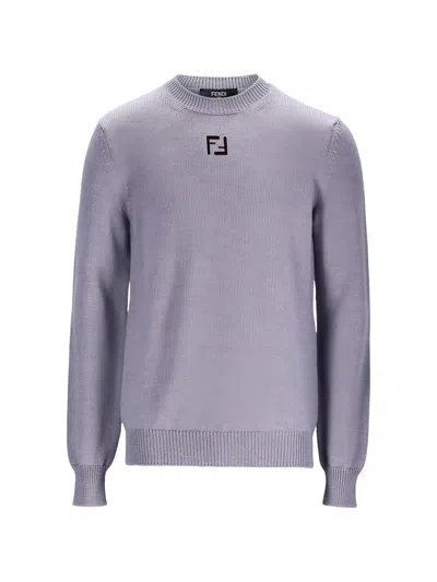 Fendi Logo Sweater In Orange