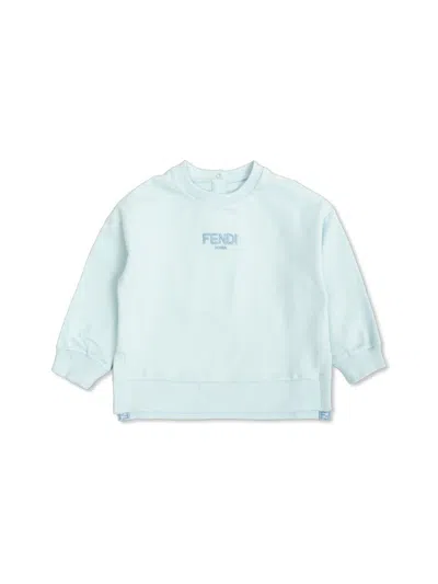 Fendi Kids'  Logo Sweatshirt For Baby Unisex In Blue