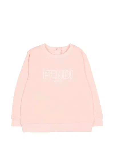 Fendi Babies' Logo Sweatshirt In Pink