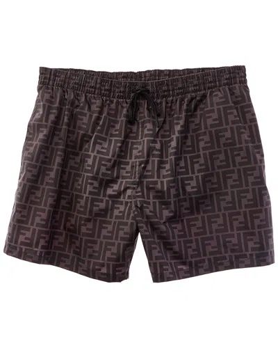 Fendi Logo Swim Short In Black