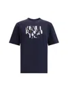 Fendi T-shirt Dark Blue Cotton T-shirt In Blue